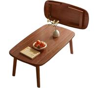 Rectangle Folding Coffee Table, Small Portable Mid Century Dining Table, Minimalist Japanese Floor Sitting Low Table For Bedroom Living Room Balcony(Size:120cm,Color:Brown)