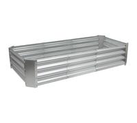 Rectangle Galvanised Steel Raised Garden Bed - 180cm x 90cm - 1pc Harbour Housewares Silver One Size