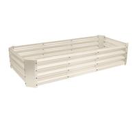 Harbour Housewares Rectangle Galvanised Steel Raised Garden Bed - 180cm x 90cm - Ivory, Cream