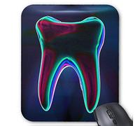 Rectangle Gaming Mouse Dentist Blue Glowing Tooth Mousepad