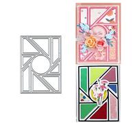Rectangle Grid Frame Metal Die Cuts Dies, Rectangle Geometric Grid Frame Cutting Dies Cut Stencils DIY Scrapbooking Cards Decorative Embossing Paper Dies for Album Card Making Scrapbooking