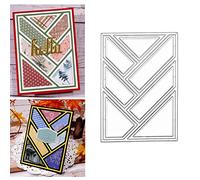 Rectangle Grid Frame Metal Die Cuts,Rectangular Frame Background Stencils DIY Crafts Cards Cutting Dies Cuts for DIY Embossing Card Making Photo Decorative Paper Dies Scrapbooking