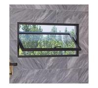 Rectangle Landscape Porthole Window with Aluminum Alloy Frame and Tempered Glass, 360° Rotating Sliding Window for Bedroom and Living Room