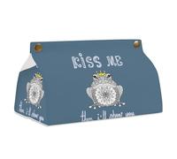 Rectangle Leather Tissue Box Cover Case with Handle for Office Desk Car Bathroom Home Vanity 7.7x4.7x4.3 in Print Mandala Frog KISS ME Then I Will Show You The Real ME