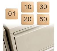 Rectangle Locker Numbered Label With Self-Adhesive Backing/Acrylic Door Sign Number Plates 1-10 1-20 1-30 1-50 Number/Cabinet System Identifier(Gold-1-10,L 5 CM W 5 CM)