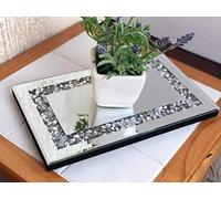 RECTANGLE LOOSE DIAMANTE MIRRORED TRAY DECORATIVE GLASS TRAY MIRRORED CANDLE HOLDER WEDING