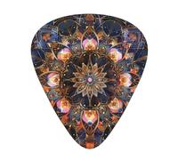 Rectangle Mandala art Printed Guitar Picks 12-Piece Set - Comfortable, Versatile Plectrum for All Guitar Styles & Players