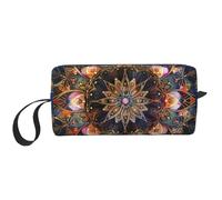 Rectangle Mandala Art Printed Makeup Bag Simple Travel Cosmetic Bags Waterproof Cosmetic Case Toiletry Bag Organizer for Women Mom Girls