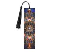 Rectangle Mandala Art Printed Metal Bookmarks S - Black Lightweight Aluminium Book Marker for Books, Journals & Gifts, Ideal Book Lovers, Holiday Decor & Crafts