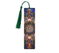 Rectangle Mandala Art Printed Metal Bookmarks S - Dark Green Lightweight Aluminium Book Marker for Books, Journals & Gifts, Ideal Book Lovers, Holiday Decor & Crafts