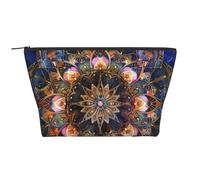Rectangle Mandala Art Printed Travel Makeup Bag Trapeze Cosmetic Bag Makeup Case Toiletry Bag Organiser for Women