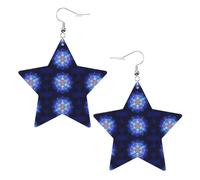 Rectangle Mandala Leather Star Shaped Earrings Fashion Accessories Lightweight Festivals Parties Everyday Life