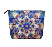 Rectangle Mandala Print Makeup Bag, Travel Cosmetic Bag for Women Large Capacity Organiser Bag Wash Bags for Travel Daily Use