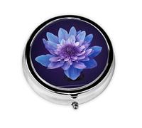 Rectangle Mandala Print Mini Metal Pill Box 2.0x2.0x0.7 in Round Travel Medicine Pill Organizer Box for Purse Pocket