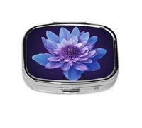 Rectangle Mandala Print Pill Box 2 Compartment Medicine Pill Case,Portable for Pocket Or Purse Pill Box Decorative Metal Medicine Organizer