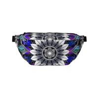 Rectangle Mandala Print Print Bumbag Large Fanny Pack, Crossbody Waist Bag with Adjustable Strap Chest Bag for Hiking Travel Fitness and Daily Carry