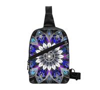 Rectangle Mandala Print Printed Chest Bag Shoulder Sling Bag for Men Women, Foldable Outdoor Crossbody Chest Packs Sport Daypacks