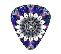 Rectangle Mandala print Printed Guitar Picks 12-Piece Set - Comfortable, Versatile Plectrum for All Guitar Styles & Players