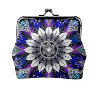 Rectangle Mandala print Printed Kiss-Lock Coin Purse for Women, Compact Stylish PU Leather Change Pouch for Cards, Coins, Essentials