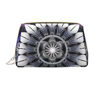 Rectangle Mandala Print Printed Makeup Bag for Women Portable Leather Make up Bag Travel Zipper Cosmetic Bags Organizer
