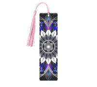 Rectangle Mandala Print Printed Metal Bookmarks M - Pink Lightweight Aluminium Book Marker for Books, Journals & Gifts, Ideal Book Lovers, Holiday Decor & Crafts