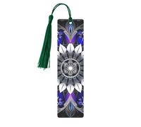 Rectangle Mandala Print Printed Metal Bookmarks S - Dark Green Lightweight Aluminium Book Marker for Books, Journals & Gifts, Ideal Book Lovers, Holiday Decor & Crafts