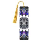 Rectangle Mandala Print Printed Metal Bookmarks S - Gold Lightweight Aluminium Book Marker for Books, Journals & Gifts, Ideal Book Lovers, Holiday Decor & Crafts