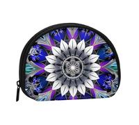 Rectangle Mandala print Printed Mini Shell-Shaped Coin Purse Zipper Pouch Change Holder Wallet For Men Women