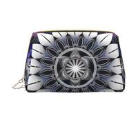 Rectangle Mandala Print Printed Small Makeup Bag Portable Leather Make up Bag Travel Zipper Cosmetic Bags Organizer for Women