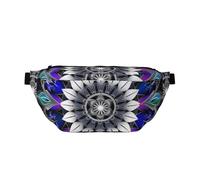 Rectangle Mandala Print Printed Waist Bag Adjustable Bum Bag Lightweight Travel Waist Fanny Pack Belt for Walking Cycling Hiking Travel