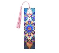 Rectangle Mandala Printed Metal Bookmarks M - Pink Lightweight Aluminium Book Marker for Books, Journals & Gifts, Ideal Book Lovers, Holiday Decor & Crafts