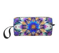 Rectangle Mandala Printed Travel Makeup Bag Portable Cosmetic Bag Makeup Case Toiletry Handbag Organiser for Women