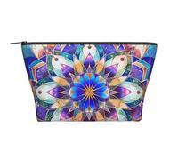 Rectangle Mandala Printed Travel Makeup Bag Trapeze Cosmetic Bag Makeup Case Toiletry Bag Organiser for Women