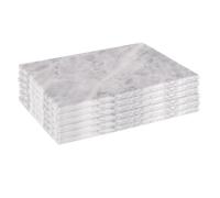 Argon Tableware 6X Marble Placemats - 30 X 20Cm - Rectangular White Serving Board Solid Worktop Protector Mat Serving Platter