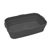 Rectangle Microwavable Air Fryer Silicone Pot Baking Basket Oven Non Stick Reusable Liners - Grey
