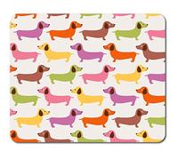 Rectangle Mouse Mat - Colourful Dachshund Dogs Dog Puppy 23.5 x 19.6 cm (9.3 x 7.7 inches) for Computer & Laptop, Office, Non-slip Base #44656