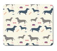 Rectangle Mouse Mat - Dachshund Pattern Dog Puppy Pet 23.5 x 19.6 cm (9.3 x 7.7 inches) for Computer & Laptop, Office, Non-slip Base #44826