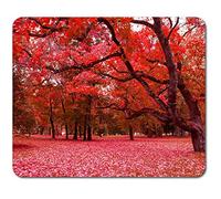 Rectangle Mouse Mat - Fantasy Red Forest Trees 23.5 x 19.6 cm (9.3 x 7.7 inches) for Computer & Laptop, Office, Non-slip Base #45003