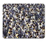 Rectangle Mouse Mat - King Penguin Colony Bird Winter Ice 23.5 x 19.6 cm (9.3 x 7.7 inches) for Computer & Laptop, Office, Non-slip Base #45472