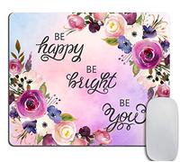 Rectangle Mouse Pad Be Happy Be Bright Be You Inspirational Quote Mouse Mat Non-Slip Gaming Rubber Mousepad