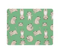 Rectangle Mouse Pad, Cats with Green Background Mouse pad with Non-Slip Rubber Base, Office Desk Accessories for Laptop Computer PC, 2mm Thick, Color100