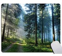 Rectangle Mouse Pad Misty Forest, Sunshine Trees Premium-Textured Mouse Mat Design,Washable Mousepads Non-Slip Rubber Base Computer Mousepad for Wireless Mouse