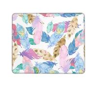 Rectangle Mouse Pad, Watercolor Feather Gaming Mouse Pad, Non-Slip Rubber Mouse Mat Desk Protector Personalized Desktop Decoration