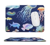Rectangle Mouse Pads Aquatic Sea Animal Mouse Pad for Computers Laptop Desk Washable Mousepad Non-Slip Mouse Mat with Rubber Base Laptop Mousepads Overlock 9.4"x7.9"