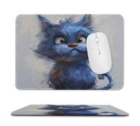 Rectangle Mouse Pads Cartoon Blue Cat Mouse Pad for Computers Laptop Desk Washable Mousepad Non-Slip Mouse Mat with Rubber Base Laptop Mousepads Overlock 9.4"x7.9"