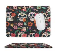 Rectangle Mouse Pads Day of The Dead Floral Skull Patterns Mouse Pad for Computers Laptop Desk Washable Mousepad Non-Slip Mouse Mat with Rubber Base Laptop Mousepads Overlock 9.4"x7.9"