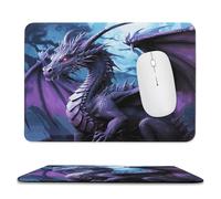 Rectangle Mouse Pads Purple Dragon Purple Moon Mouse Pad for Computers Laptop Desk Washable Mousepad Non-Slip Mouse Mat with Rubber Base Laptop Mousepads Overlock 11.8"x9.8"