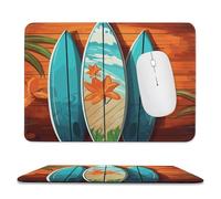 Rectangle Mouse Pads Surfboard on Wooden Mouse Pad for Computers Laptop Desk Washable Mousepad Non-Slip Mouse Mat with Rubber Base Laptop Mousepads Overlock 11.8"x9.8"