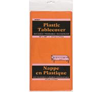 Unique Rectangular Plastic Table Cover – Solid Pumpkin Orange, 137 x 274 cm, 1 Count