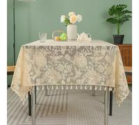 Rectangle/Oblong Tablecloths Idyllic Hand Crocheted Tablecloth Cotton Woven Hollowed Out Tablecloth Background Cloth for Shooting Props Grid Christmas And New Year Decoration(E,140x200cm)